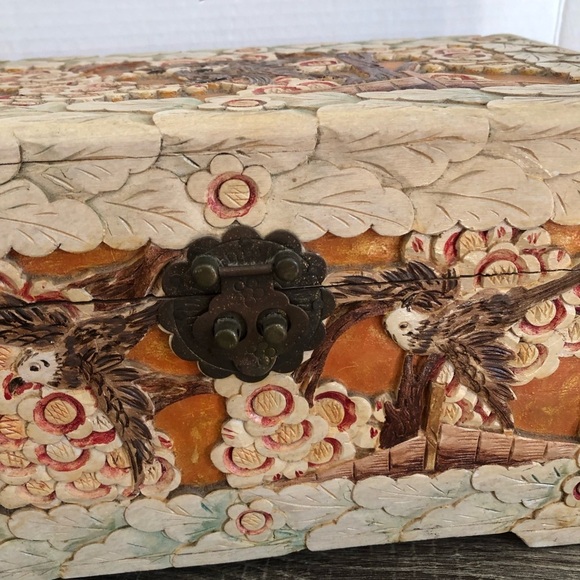Hand Carved Wooden Treasure Box - Picture 17 of 17